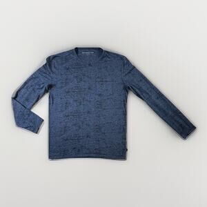 John Varvatos Mens Blue and Black Lightweight Long Sleeve Tee Shirt Size S